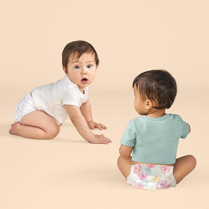 The Honest Company Clean Conscious Diapers for Delicate Skin Up to 100% Leakproof Hypoallergenic Fragrance-Free Baby Girl Prints Club Box Size 2 (12–18 lbs) 72 Count (Prints May