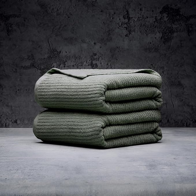 LUXOME Luxury Performance 2-Piece Bath Sheet Set | Oversized for 50% More Coverage | Highly Absorbent | 36" W x 70" L | Moss (Green)