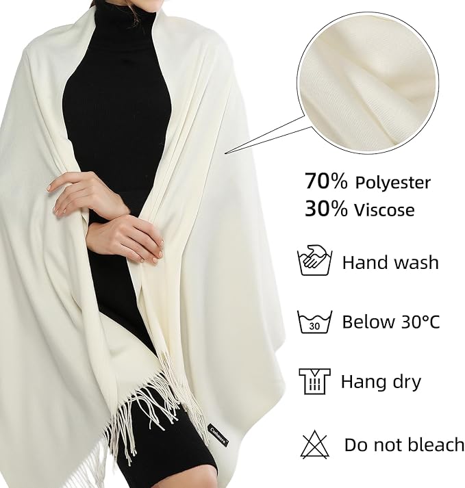 RIIQIICHY Women's Scarf Pashmina Shawls and Wraps for Evening Dress Bridesmaid Wedding Bridal Winter Warm Long Large Scarves