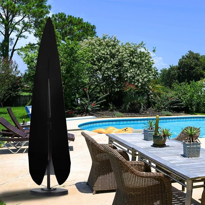Umbrella Cover Furniture Covers Oxford Waterproof UV-proof Patio 600D Heavy Duty Outdoor Rainproof Durable Lawn Parasol