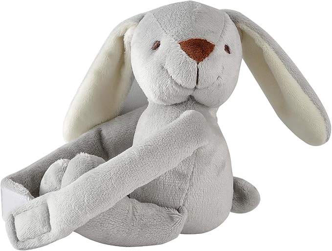 CREVENT 30"X40" Cozy Soft Warm Fleece Baby Blanket for Girls Boys, Newborn Essentials for Infant, Baby Shower Receiving Gift - Star Grey 75X100cm + Hugging Bunny