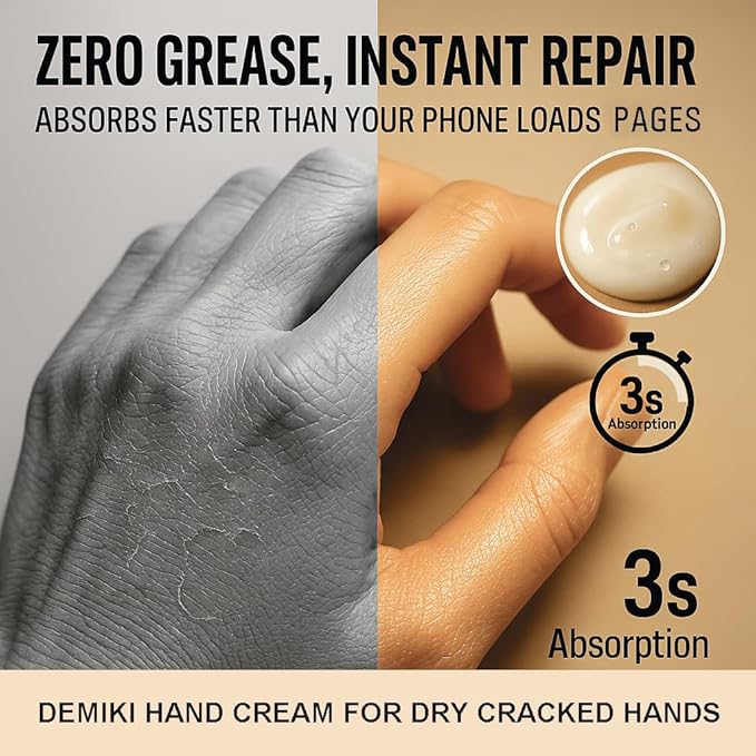 DEMIKI Shea Butter Hand Cream for Dry Cracked Hands, Birthday Gifts for Women,Bridesmaid Gifts,Nurse Gifts,Teacher Appreciation Gifts,Japanese Fragrance Hand Lotion Moisturizer Travel Size1.7fl.ozx4