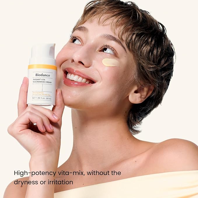 BIODANCE Radiant Vita Niacinamide Cream, Brightening, Dark Spot Correcting Facial Moisturizer, Korean Skincare, Stocking stuffers for teen girls | 1.69 fl.oz, 50ml