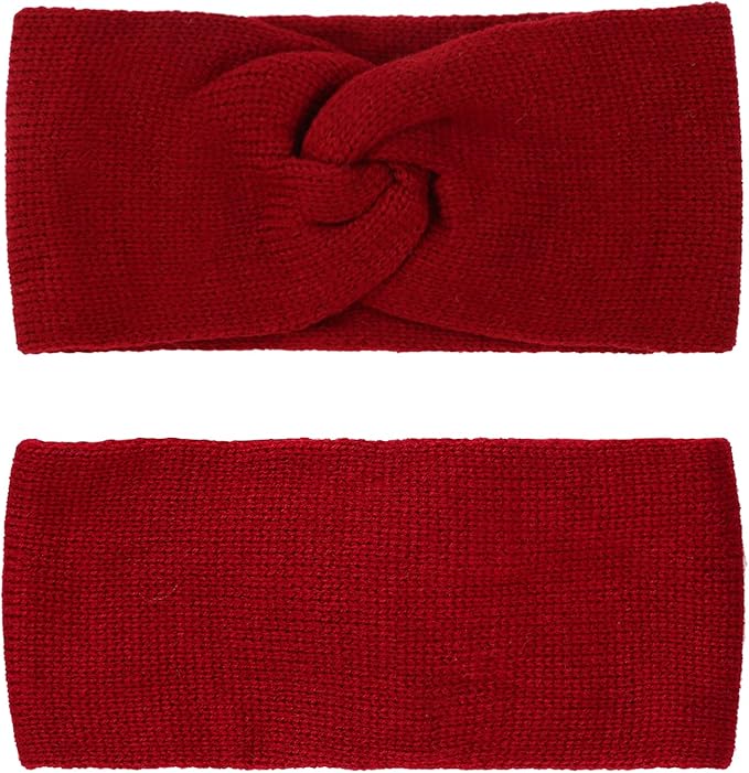 DRESHOW Winter Knit Chunky Headbands for Women Crochet Turban Knitted Ear Warmer Fashion Head Wrap 6 Pack