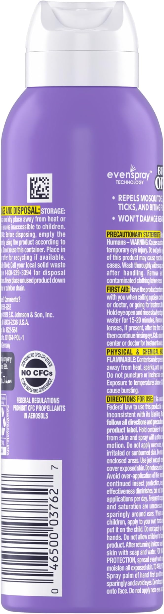 OFF! Clean Feel Insect Repellent Aerosol with 20% Picaridin - Long-Lasting DEET-Free Protection from Mosquitoes, Fragrance-Free Pest Control For Ticks & Flies, Camping, Bug Spray - 5 oz