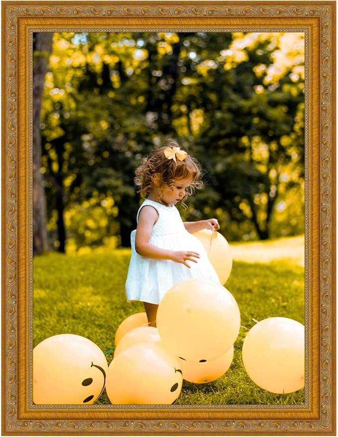 M Modern Memory Design 15x29 Gold Picture Frame Ornate - Wall Mount Acrylic Glass 15x29 Frame
