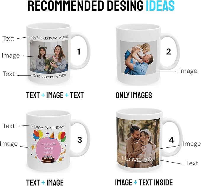Custom 15oz Orange Coffee Mug Design Personalized Ceramic Coffee Cup with Photo Text Logo Taza Personalizadas Customized Gifts for Birthday Anniversary Wedding Love Family Work Novelty Cup Two Sides