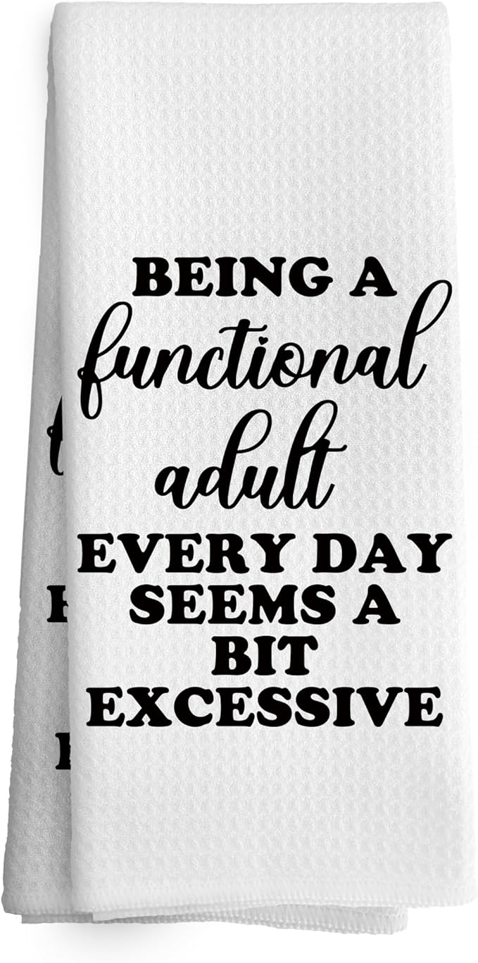Funny Sarcastic Adult Dish Towels 16x24 Inches, Decorative Absorbent Hand Tea Kitchen Bathroom Towels