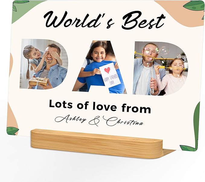 Personalized Father's Day Gifts for Dad from Kids Daughter Son, Customized Metal Picture print for Dad,Custom Metal Photo gifts for Dad - Gift Wrapping Available