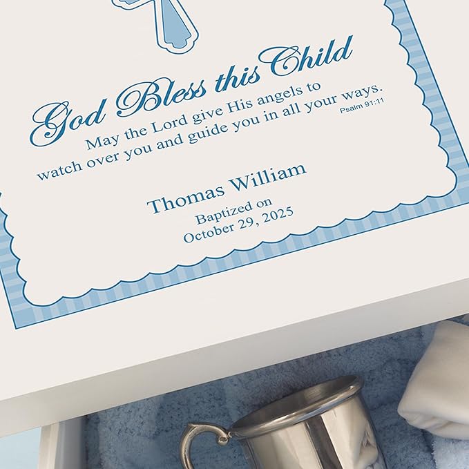 Let's Make Memories Personalized Keepsake Box for Blessed Child - Memories Box - Baptism - Confirmation - For Girls (Pink) - 6" Hx12 Sq
