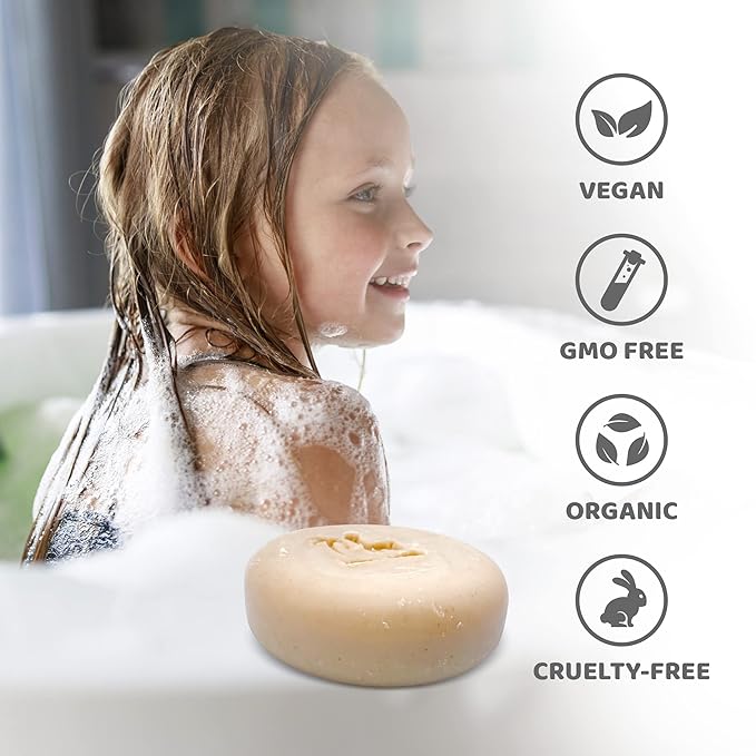 Organic Baby Soap Bar with Greek Yogurt and Coconut Milk - Naturally Cold Processed from Organic Ingredients - Extra Moisturizing Baby's Delicate Skin - Handmade in USA