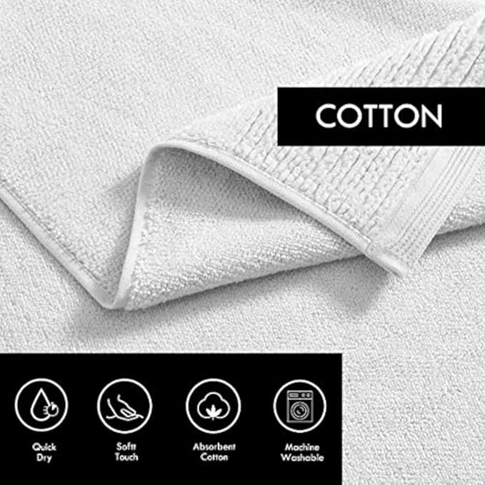 Vera Wang - Bath Towels, Super Soft 100% Cotton Towel Set, Highly Absorbent with a Medium-Weight Plush Feel, Low Linting & Fade Resistant Bathroom Towels (Sculpted Pleat White, 6 Piece)