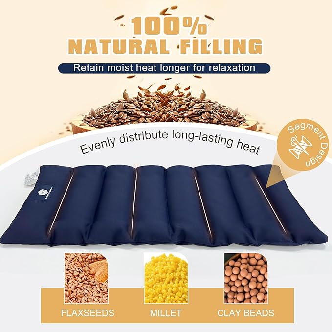 UNCN Microwave Heating Pad 7x17 Inches | Microwavable Heat Pad for Pain Relief | Reusable Bean Bag | Weighted Hot Pack for Neck, Shoulder, Cramps, Back | Warm Compress