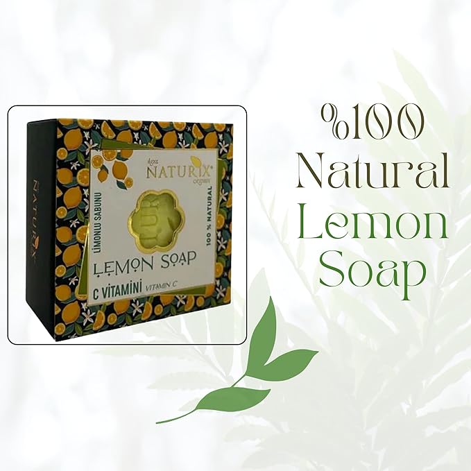 Organic Bar Soap Moisturizing Soap Made from Natural Oil | Hair Hand Face Body Bath Wash | Skin Care Cleanser Shampoo (Lemon)