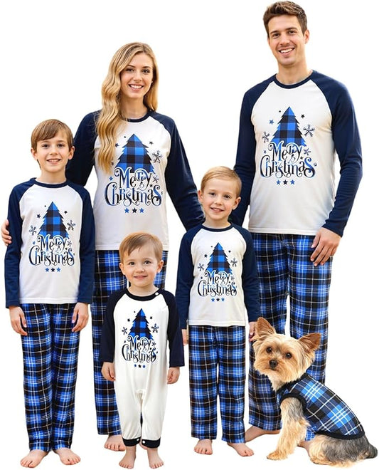 Christmas Family Pajamas Matching Sets, Matching Christmas Pjs For Family and Dog, Holidays Jammies Family Pjs Set