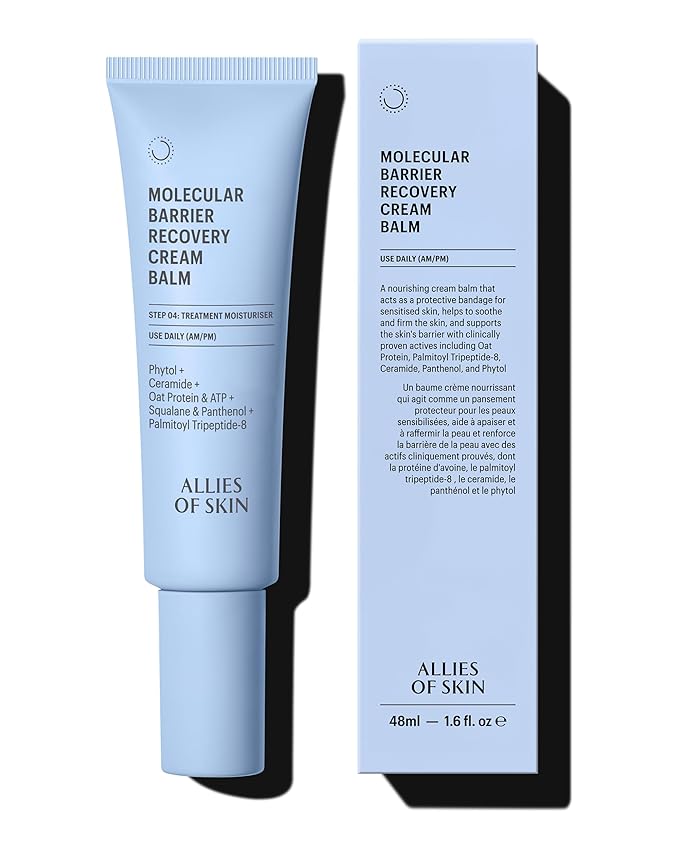 Allies of Skin Molecular Barrier Repair Cream Balm | Deeply Hydrating Face Moisturizer with Ceramides & Squalane | Daily Treatment to Soothe Irritated Skin | For Post-Procedure and Dry Skin | 1 fl oz