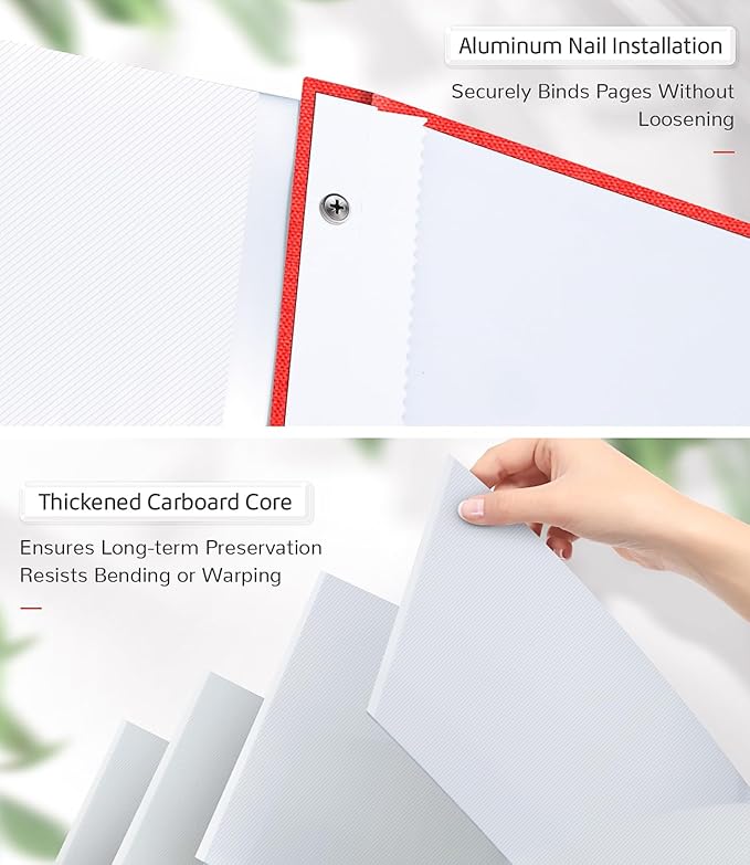 Photo Album Self Adhesive Scrapbook Album for 3x5 4x6 5x7 8x10 Pictures,120 Pages Linen Cover with Display Window DIY Photo Book,Ideal Gifts for Family Travel Wedding Baby