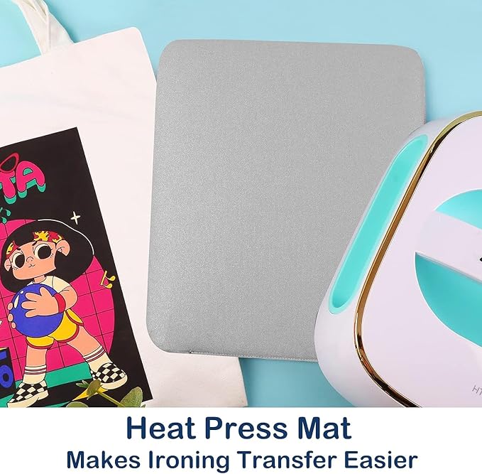 HTVRONT Heat Press Mat - 8"x10" Heat Press Pad for Craft Vinyl Ironing Insulation Transfer, Double Sided Applicable