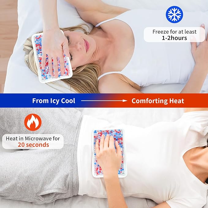 Gel Ice Pack Ice Bag with Strap-1 Pack Reusable Hot & Cold Pack Compress for Knee, Shoulder, Foot, Back, Ankle, Neck, Hip, Elbow, Wisdom Tooth-7.76''x4.93''