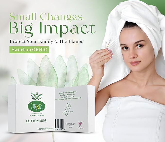 Bamboo Cotton Swabs – Eco-Friendly Cotton Swabs for Personal Care – Biodegradable Cotton Buds for Zero Waste Personal Care – Plastic-Free Cotton Swabs for Makeup, Hygiene & Beauty (500 Count)