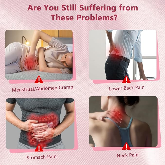 Heating Pad for Period Cramps Portable Cordless 3S Fast Period Heating Pad Cramp Relief with 3 Heat Levels and 3 Massage Modes Menstrual Electric Waist Wrap Belt for Pain Relief Gifts for Her