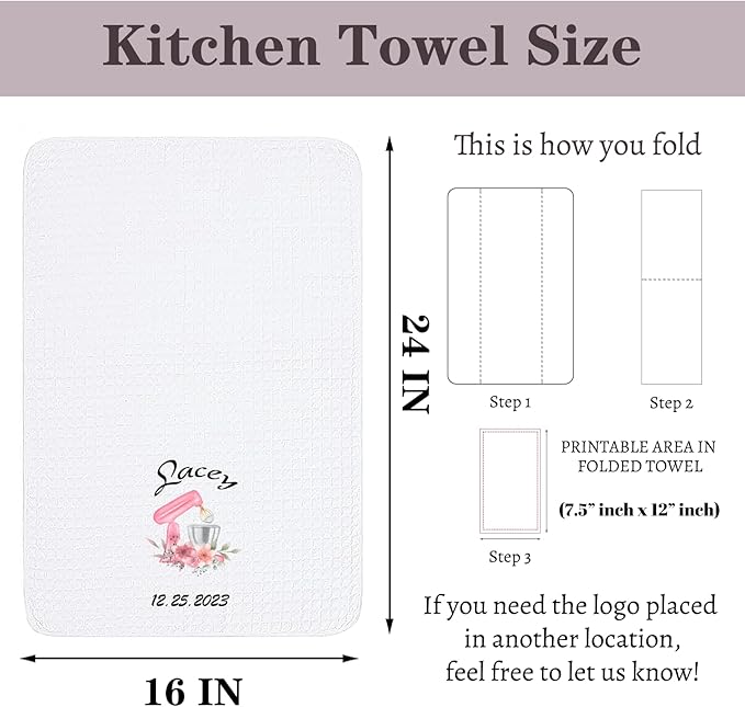 ubmpj Personalized Kitchen Towel Custom Waffle Weave Towel Gift for Housewarming Wedding Friend Birthday