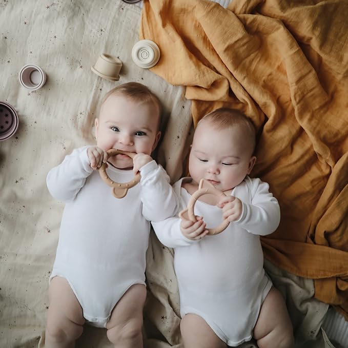 mushie Muslin Baby Swaddle Blanket | 100% Organic Cotton (Fall Yellow)