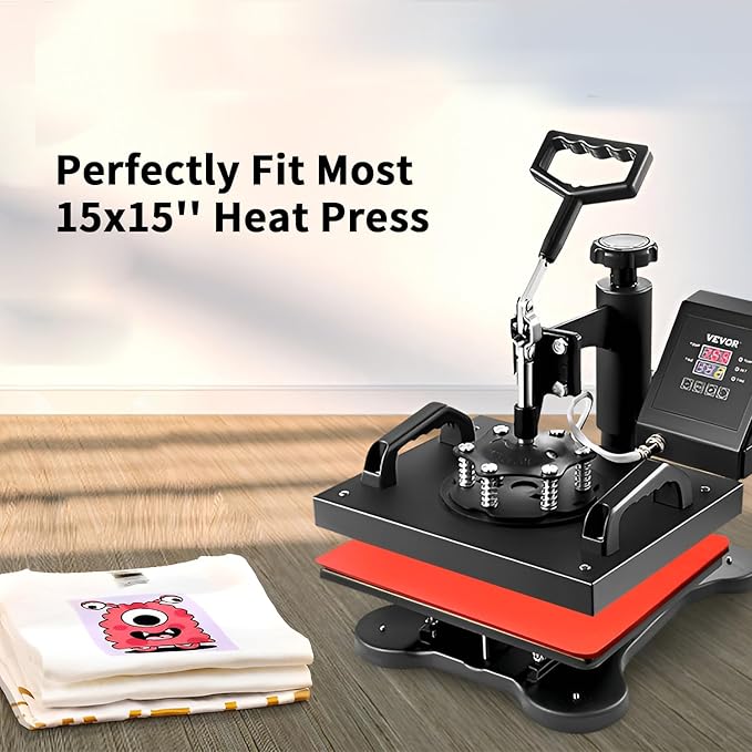 Heat Press Mat - 15x15 Inch Heat Resistant Insulation Silicone Pad for Heat Press Vinyl HTV Transfer Ironing