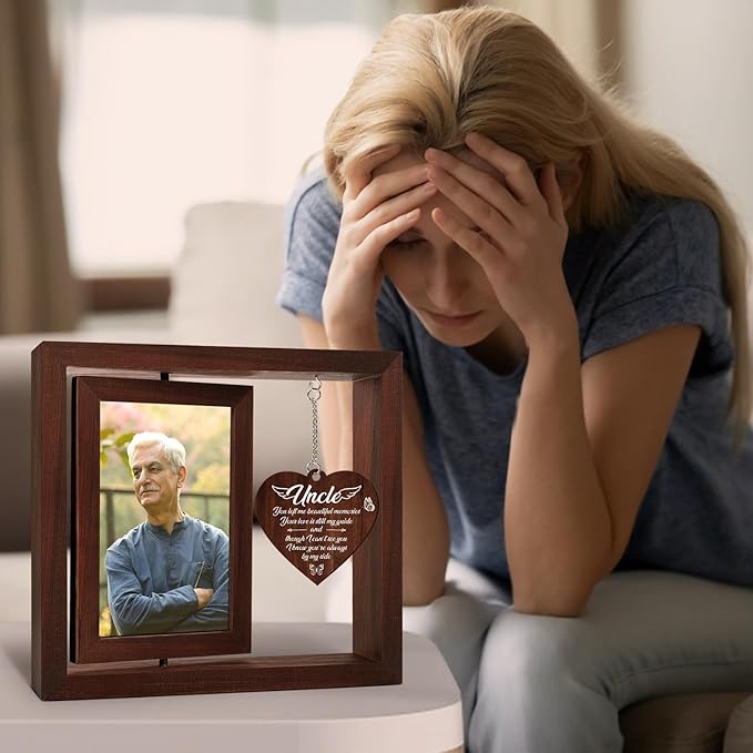 Vetbuosa Memorial Gifts for Loss of Uncle Picture Frame, Sympathy Bereavement Remembrance Funeral Condolence Gift, Fits 4x6 In Photo
