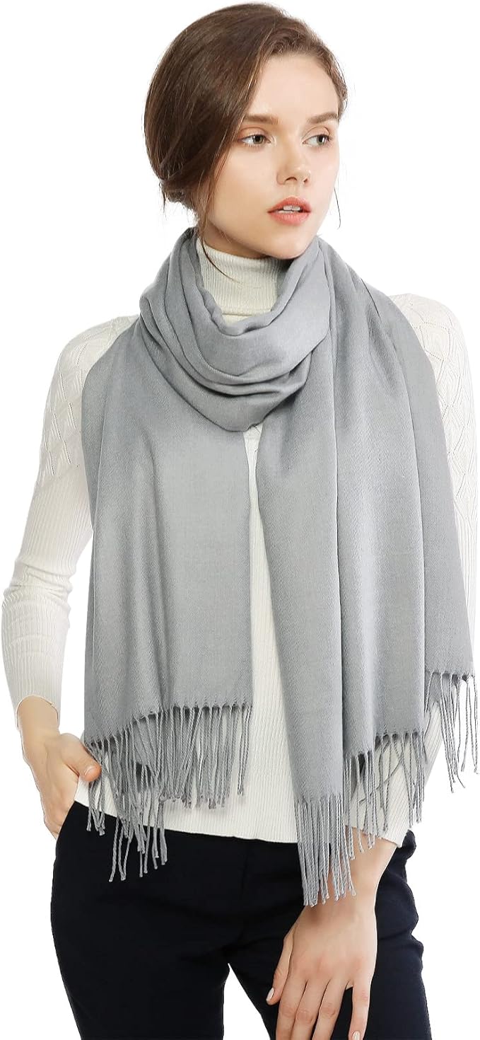 RIIQIICHY Women's Scarf Pashmina Shawls and Wraps for Evening Dress Bridesmaid Wedding Bridal Winter Warm Long Large Scarves