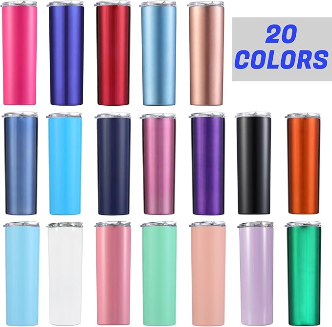 Personalized Skinny Tumbler with Lid and Straw Custom Engraved Insulated Stainless Steel Cup with Name Text Customized Gifts for Women Men Him Her Dad Mom 20oz
