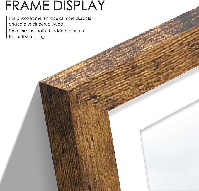 14x26 Collage Picture Frame 4x6 Collage Picture Frame Displays Twelve 4x6 inch Photos Available Horizontal Wall Mounting Display and Vertical Brown
