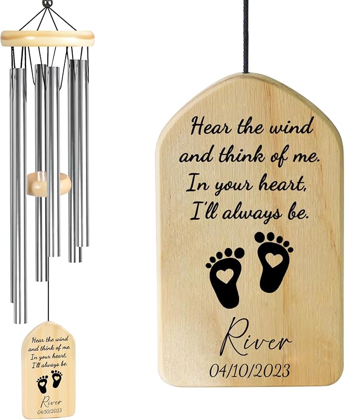 Memorial Wind Chimes for Infant Loss - Sympathy Gift for Miscarriage, Pregnancy Loss, and Angel Baby Keepsake