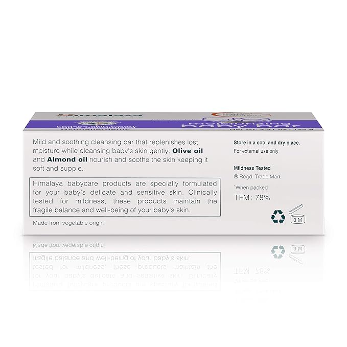 Himalaya Moisturizing Baby Bar, Mild and Moisturizing Bar Soap for Baby, 4.41 oz, 3 Pack