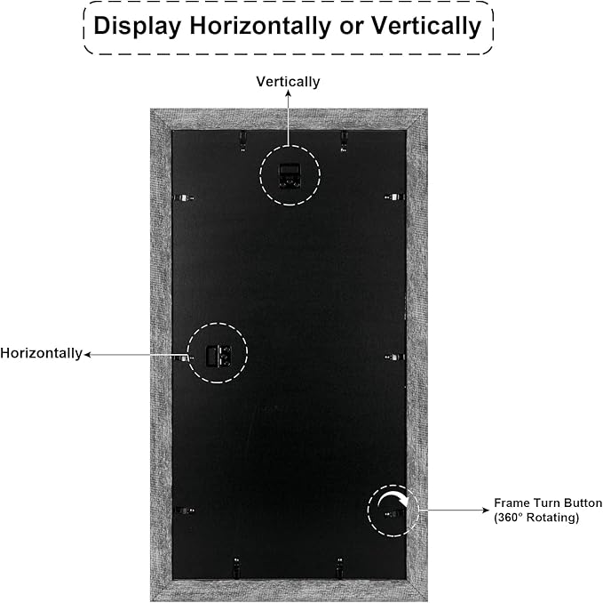 13x25 Picture Frame Display 12 opening 4X6 Picture Frame Collage,Multi Photo Frame with Mat,Plexiglass,Wall Mount Decor,Grey Wood Grain