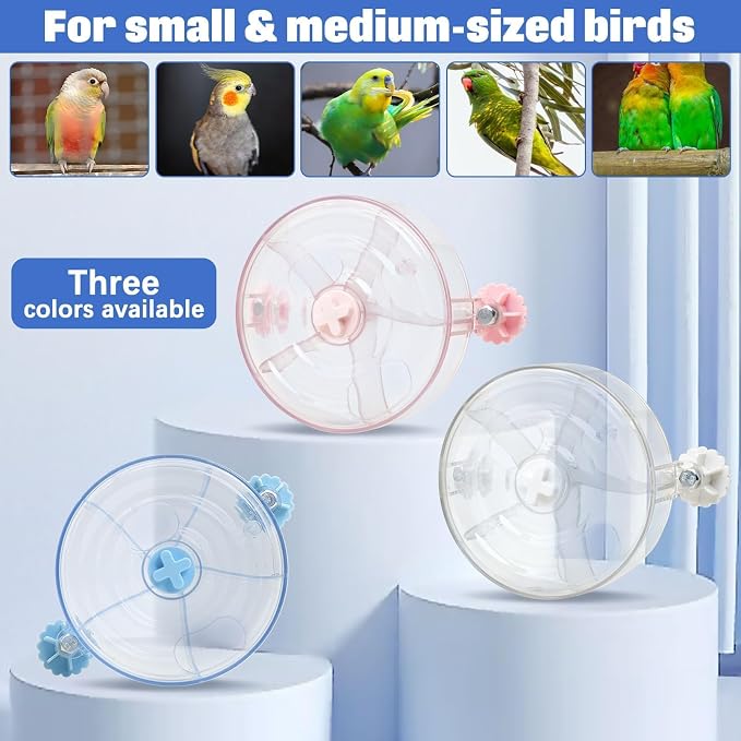 BNOSDM Bird Foraging Toy Creative Feeder Systems with Seed Food Rotating Wheel for Enrichment & Training Parrot Puzzle Toys Ideal for Small and Medium Cockatiel Parakeet ConureWhite