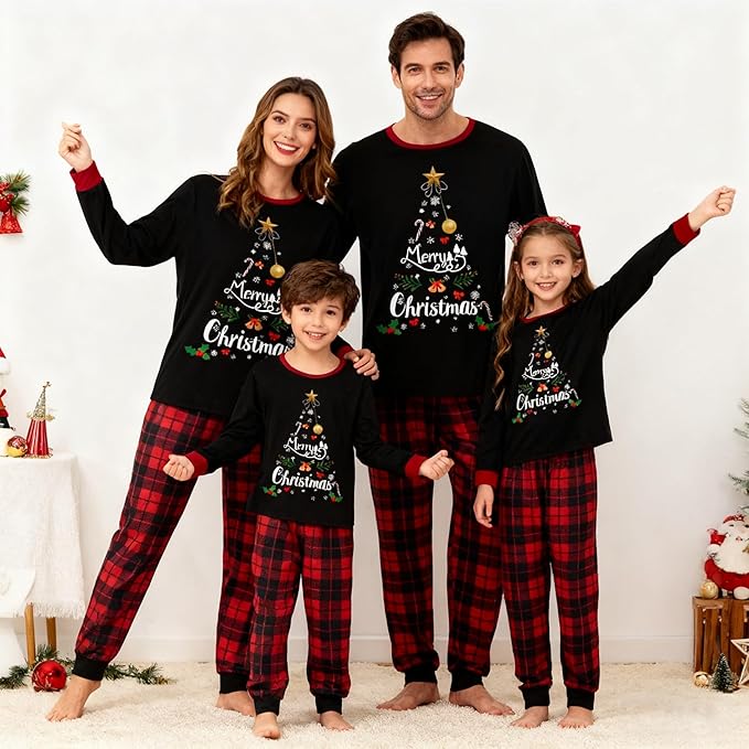 WephuPSho Christmas Family Matching Pajamas, Festive Xmas Jammies Sets for the Whole Family, Holiday Pjs Christmas