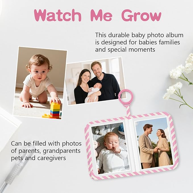 Baby Photo Album, My First Family Soft Photo Album For Baby, Stars Babies Cloth Photo Book Memory Keepsake Shower, First Year Babies Gift Pictures Holds for Newborn Toddler Kids 5.5x7inches