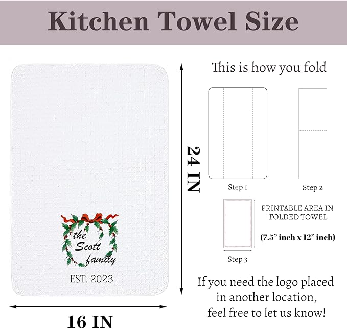 ubmpj Personalized Kitchen Towel Custom Waffle Weave Towel Gift for Housewarming Wedding Friend Birthday