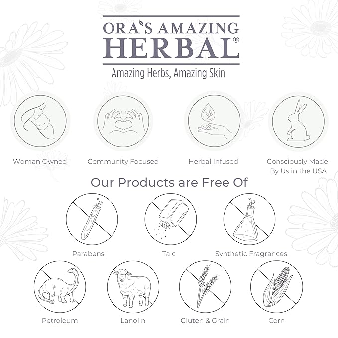 Ora's Amazing Herbal Ultra Healing Body Butter, Intensive Moisturizer For Dry Skin, Spearmint & Bergamot Essential Oil, 1 oz, Peppermint Field Scent