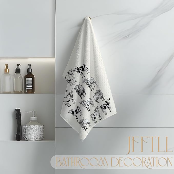 Cow Gifts Kitchen Towels, Cow Decorative Hand Towels for Bathroom, 16x24 Inch