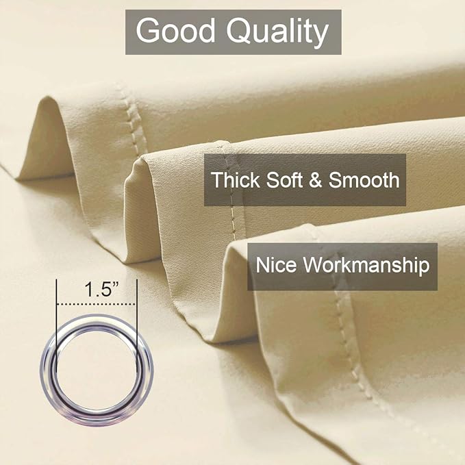 LA PALMA Thermal Insulated Blackout Darkening Grommet Living Room Curtains Window Drapes for Bedroom Pack of 2 Panels