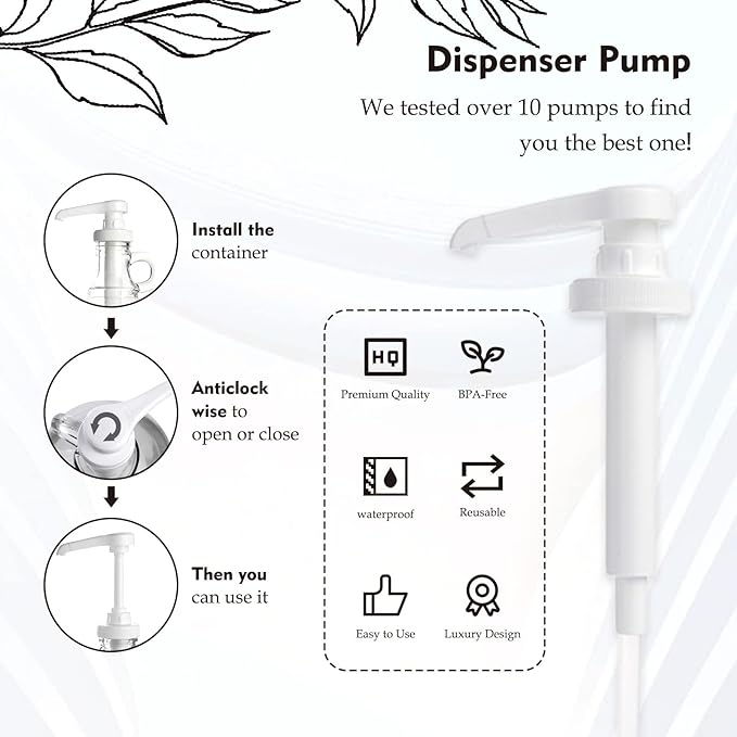 2 Pcs Glass Laundry Detergent Dispenser, Half Gallon Liquid Laundry Soap Dispenser for Laundry Room (64 oz. Each), Laundry Detergent Bottles with Pump Dispenser -Includes Labels, Funnel, Measuring Cup