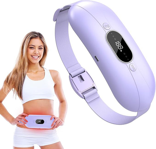 Portable Heating Pad for Period Cramps: New Cordless Menstrual Heating Pad with 3 Heat Levels and 3 Massage Modes, 3s Fast Heating Gift for Women and Girl Purple