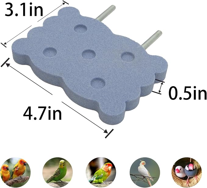 Bird Perch Stand for Parrots – Natural Ceramic Grinding Stick for Beak, A Safe, Non-Shedding Chewing and Claw-Trimming Perch for Parrots (Blue, Medium Size)