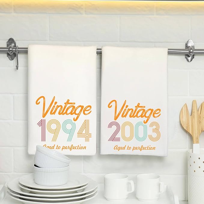 22th Birthday Gifts for Her Him,2003 Birthday Gifts Hand Towels for Her Him Friends Turning 22,22 Year Old Birthday Gifts Birthday Decor for Her,2003 Retro 22th Kitchen Towels