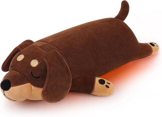 Weighted Dachshund Dog Microwavable Heating Pad-1.8lb Heating Pads for Cramps &Period Pain Relief for Women, Cuddly Heatable & Coolable Weighed Weiner Dog Stuffed Animals Heating Pads for Women Kids