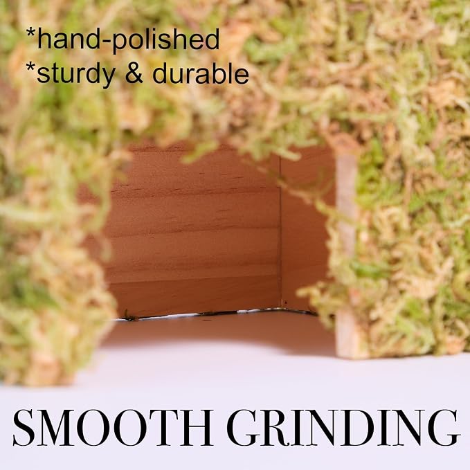 Hamster Hideout - Large, Natural Moss, Handcrafted for Syrian Hamsters, Rats & Guinea Pigs, Hermit Crab,Hedgehogs,Lizards & Other Reptiles（Square, Large）