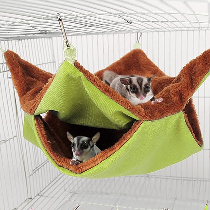 Pet Cage Hammock, Bunkbed Hanging Hammock for Small Animal Hideout - Sugar Glider, Ferret, Squirrel, Guinea Pig