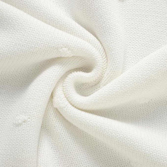 Neiwech Cotton Baby Blanket Knit Soft Cozy Lightweight Crib Stroller Nursery Receiving Swaddling Blankets for Newborn Infants Boys Girls White 30x40 Inch